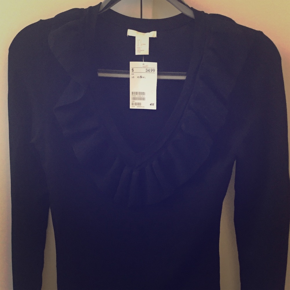 Ruffle V-Neck Sexy Sweater NWT